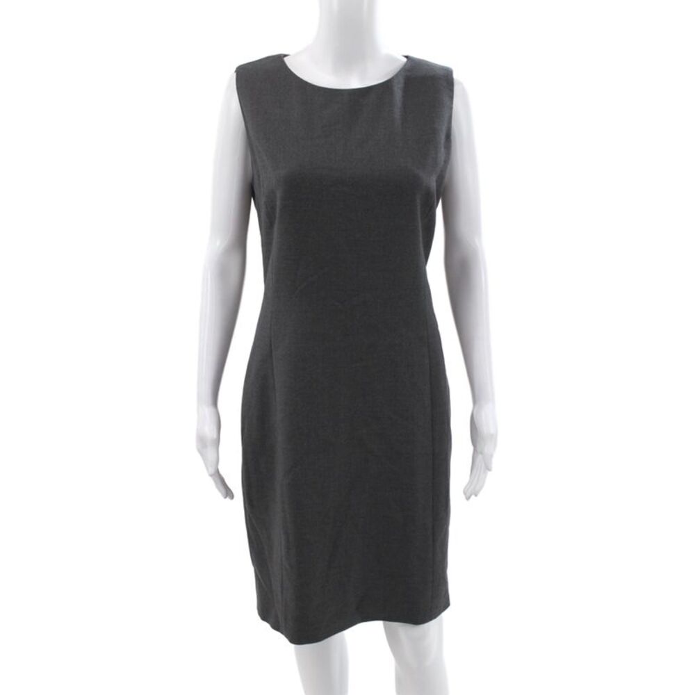 Luca Luca Womens Sheath Wool Dress Gray Sleeveless Round Neck Knee Size 44